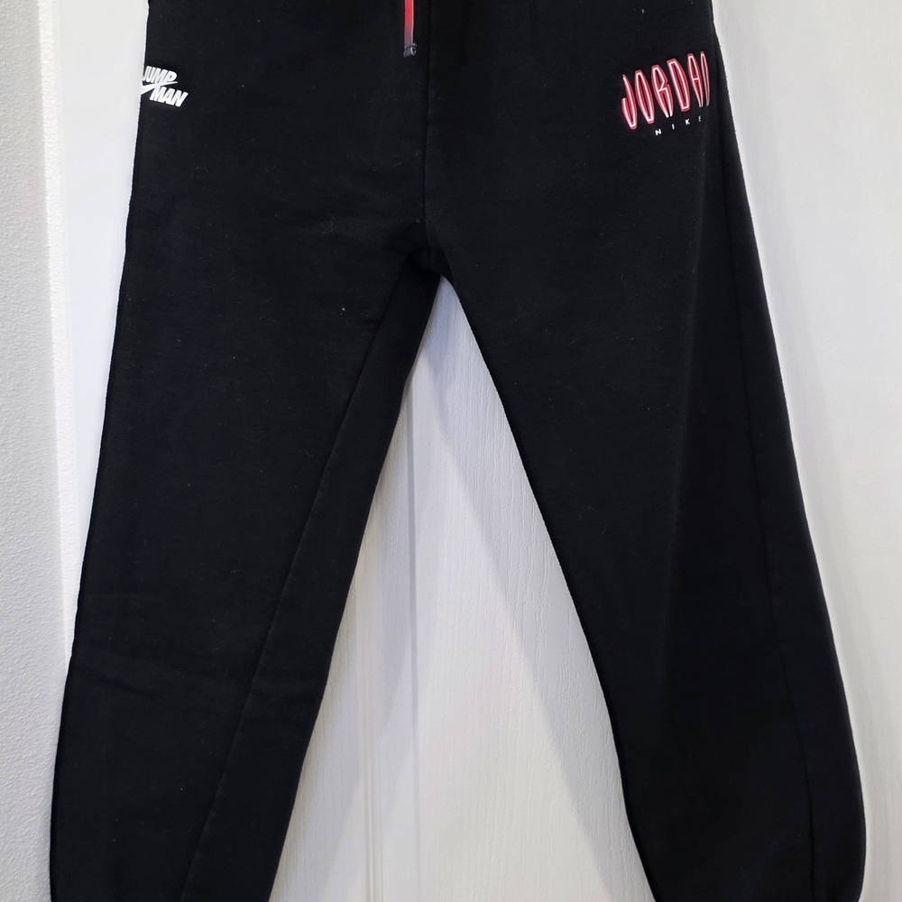 Jordan Kids Black Sweatpants with Red Accents